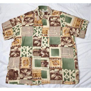 Barry Bricken Men's‎ Short Sleeve Button Front Shirt Size XL